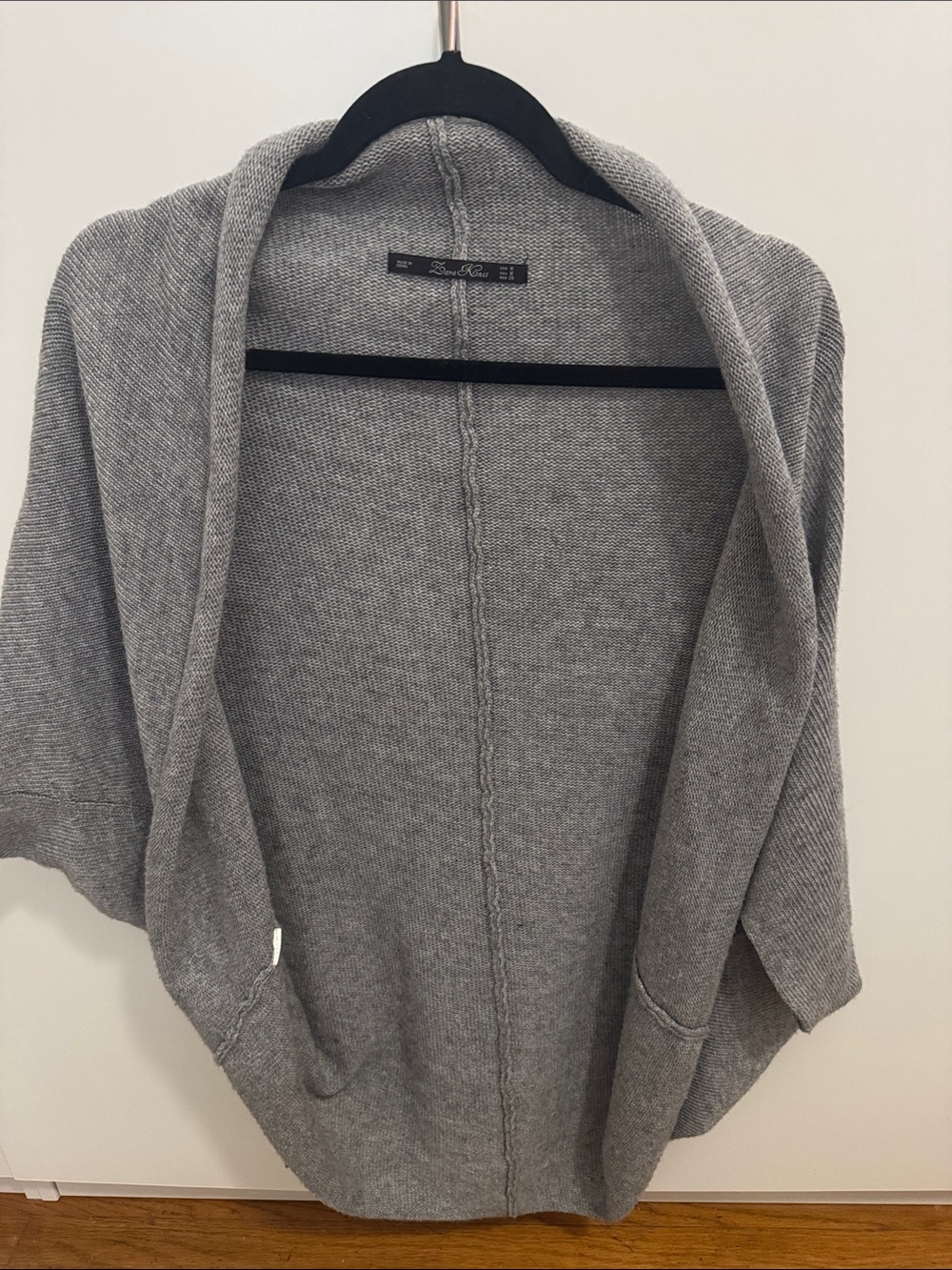 Zara Gray Open-Front Knit Shrug